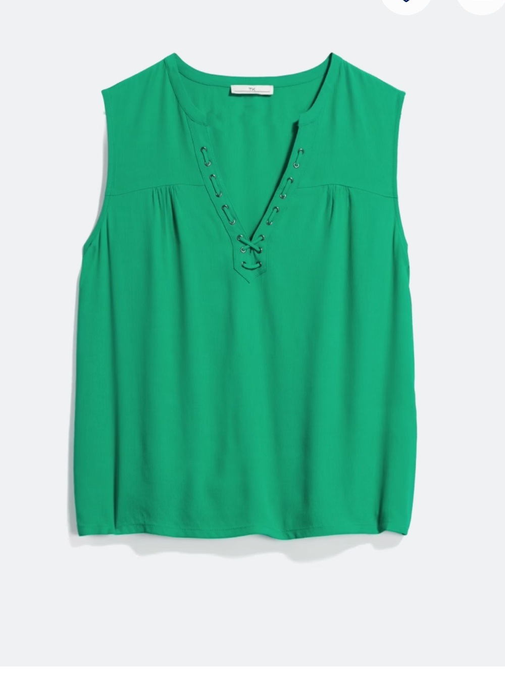 Sleeveless Lace-Up V-Neck Camisole in Green